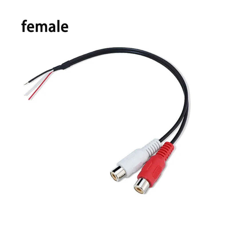 

2-полосный двойной разъем RCA «папа-мама», удлинитель медного кабеля, экранированный провод, автомобильный аудио, красный, белый провод 20 см для автомобиля, задний прицел o1