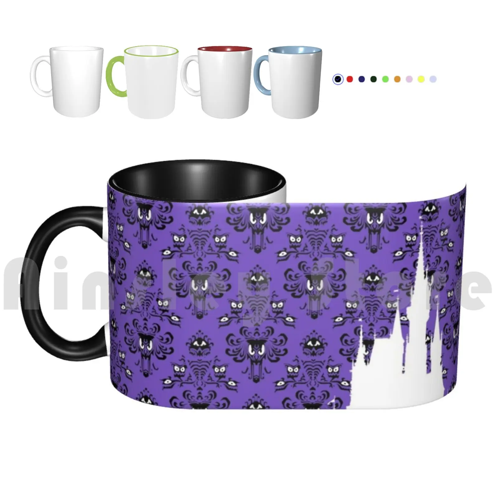 

Волшебный силуэт замка с привидениями, обои, кружки, искусственные кружки, силуэт замка с привидениями