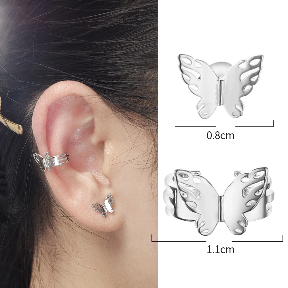 Женские серьги-гвоздики в виде бабочек серебряные металлические - купить по