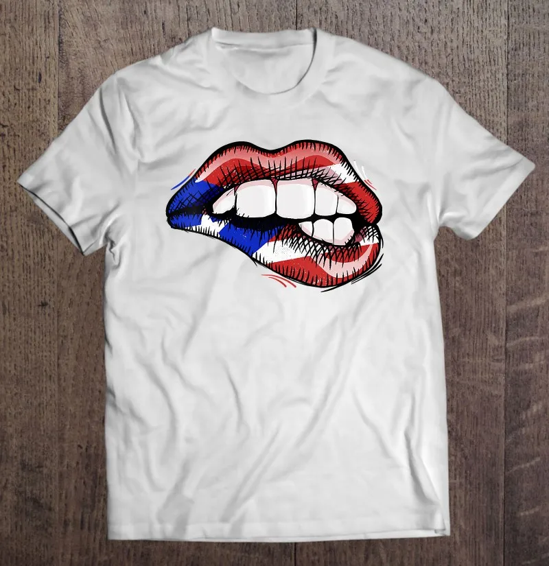 

Футболка Мужская/женская с принтом флага Пуэрто-Рико и губами
