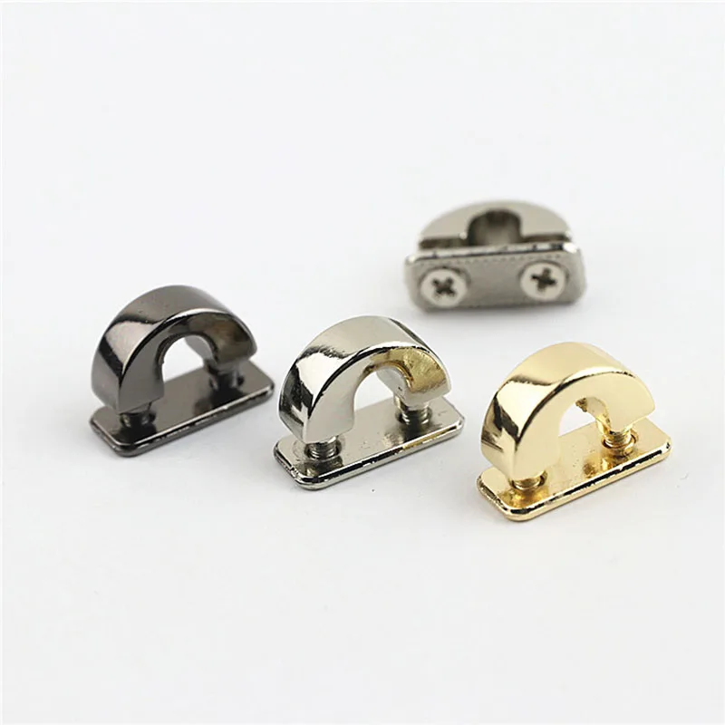 20pc 18x6 mm Metal D Ring Bag Side Clip Buckles Screw Handbag Chain Hang Buckle DIY Hardware Parts Strap Clasp Accessories