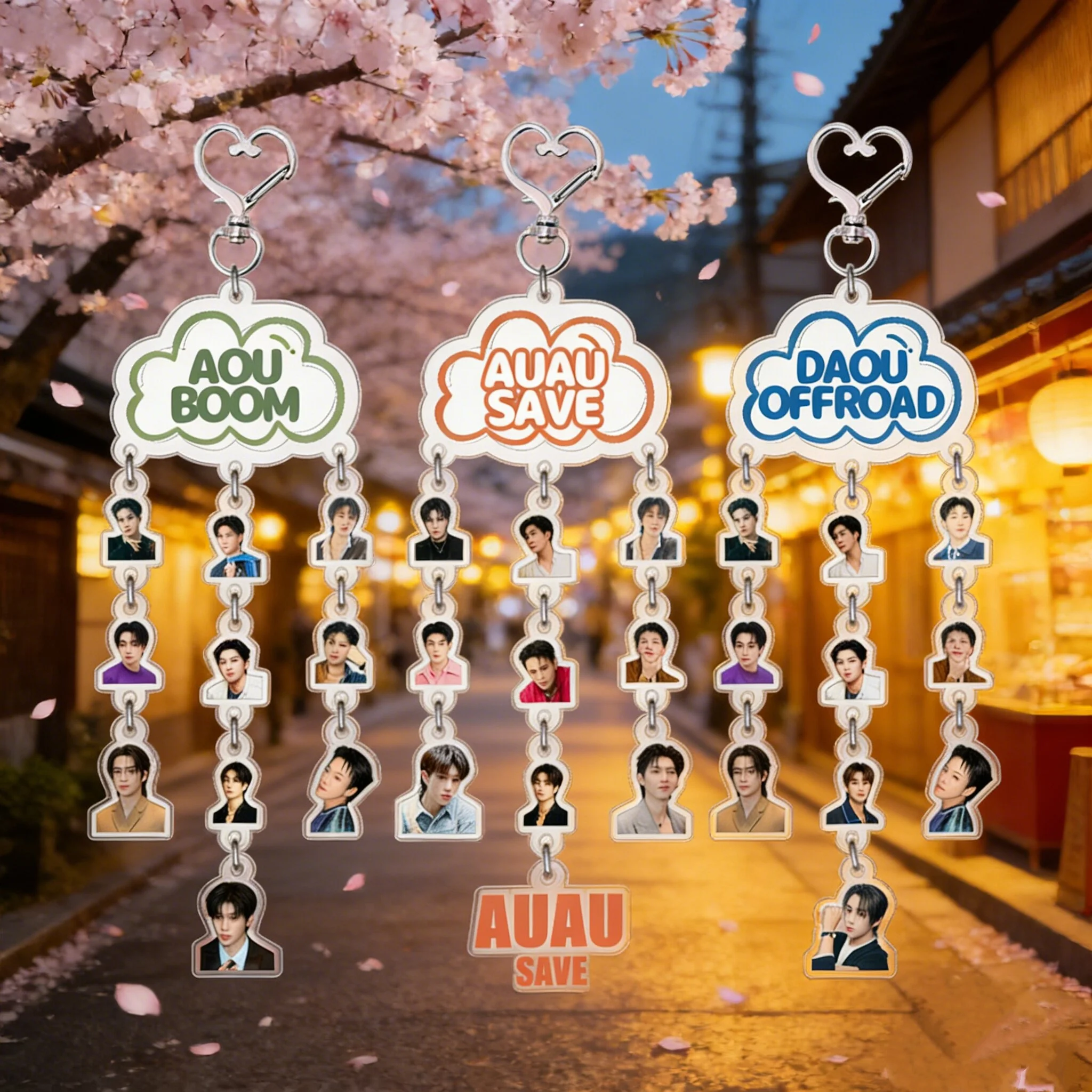 Фото Горячая распродажа: Тайский брелок-колокольчик CP GMM Creative Wind Chime из акрила, подвеска для ключей AOUBOOM GeminiFourth PROXIE AUAUSAVE, подарок для фанатов №1