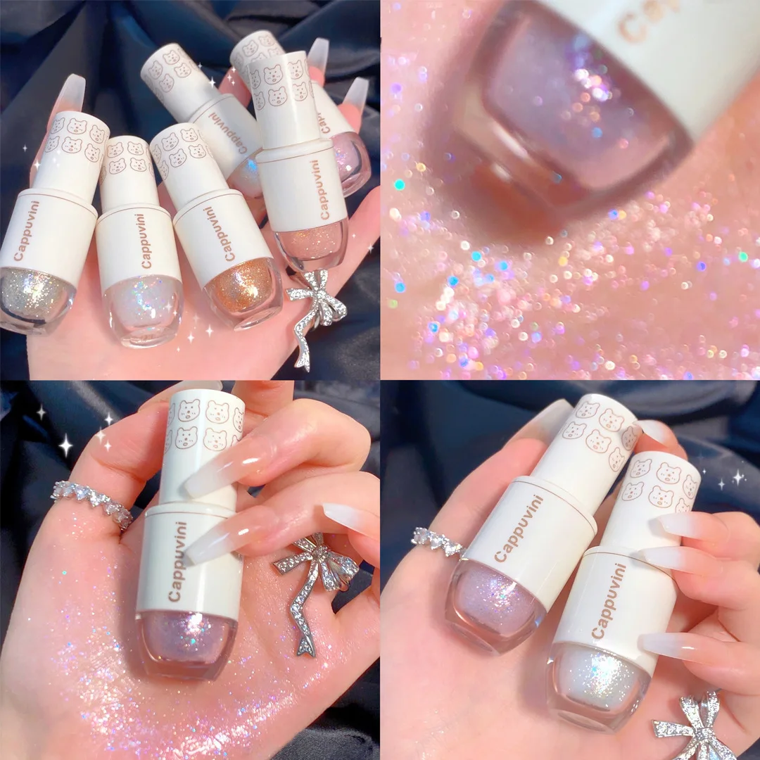 Stars Little Liquid Eye Shadow Little Bear Bowling Ball Sequins Flashing Pink Student Mermaid Pearl Tears