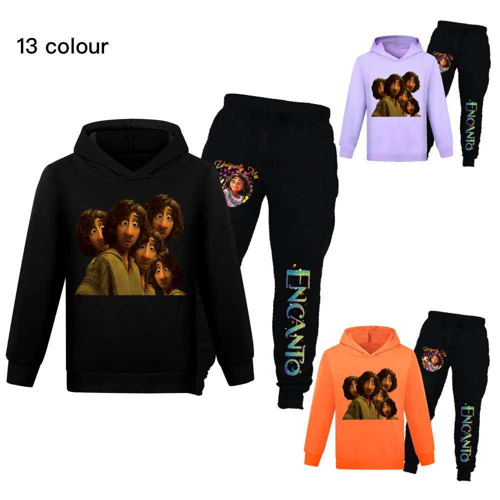 

2022 Kids Cartoon Print Clothing Pants Set Encanto Hoodie Sweatshirt Pants Boys Girls Pants Fashion Cotton Clothes 2-16Y