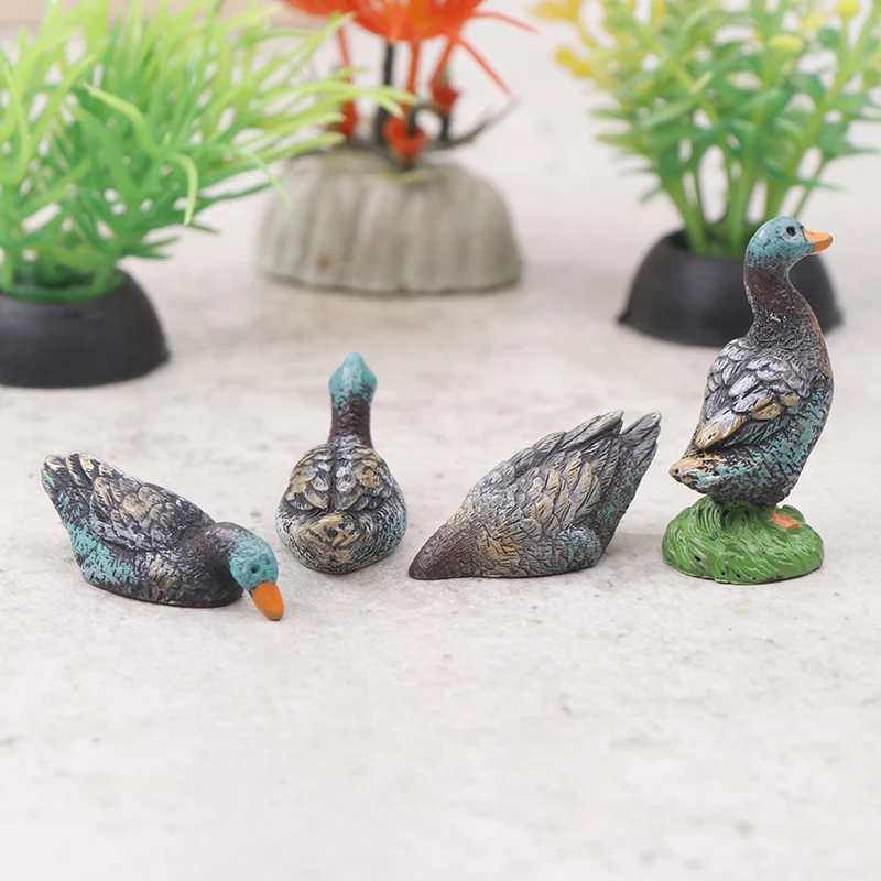 1 шт. Wigwam статуя бонсай ручной работы миниатюрная утка животное кукла орнамент