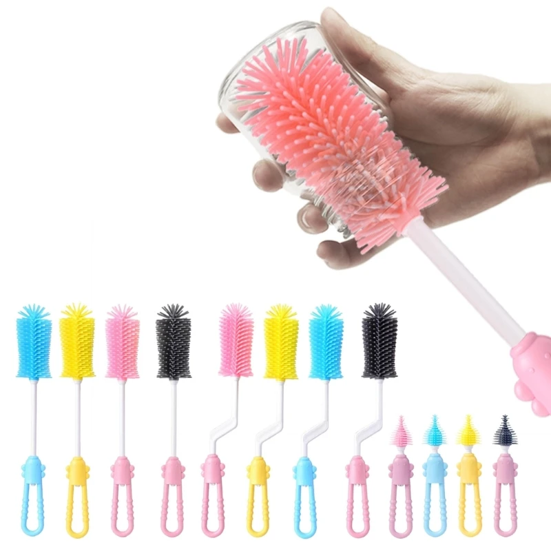 

Rotatable Bottle Brush Silicone Bottle Cleaning Brush for Infant Pacifier Nipple