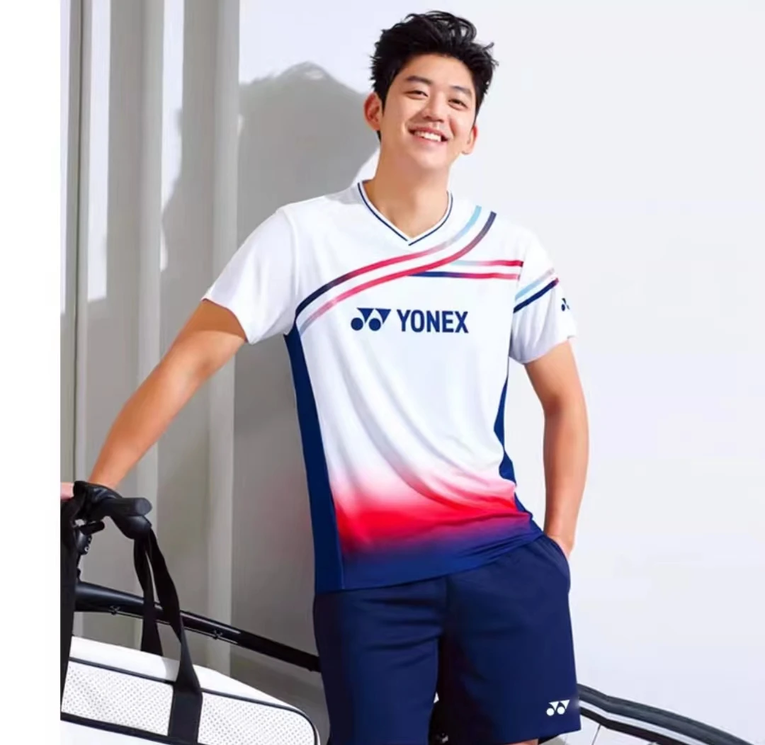 YY Summer Half Sleeve T-shirt Men Women Badminton Sweat Absorption Quick Dry Breathable