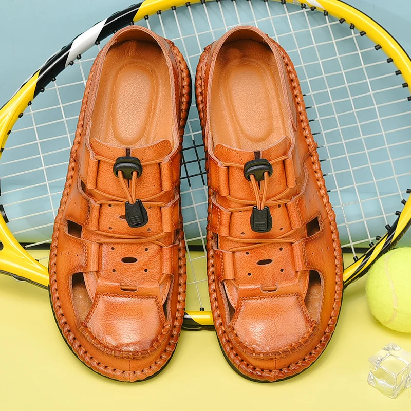 

Мужские спортивные сандалии, кожаные большие сандалии, мужские сандалии, кожаные сандалии, пляжные сандалии