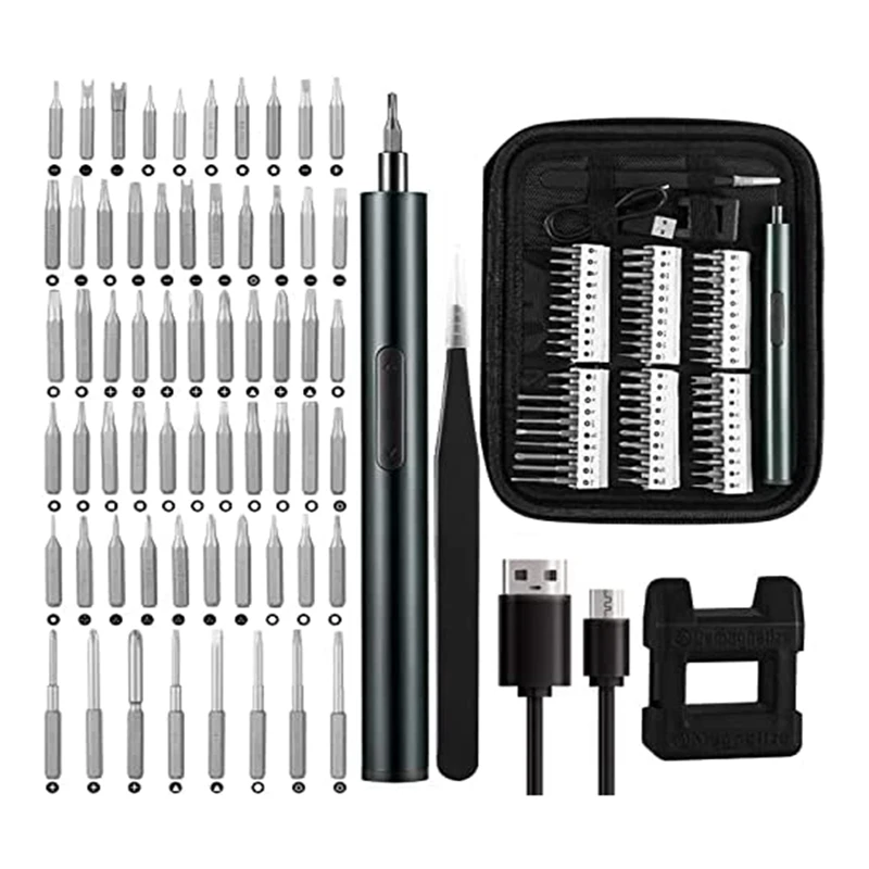 Mini Electric Screwdriver Cordless Rechargeable Portable Small Power Precision Screwdriver Set With 60 Precision Bits