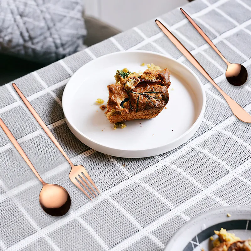 

Gold Dinnerware Set Anti-rust Luxury Cutlery Kit Dishwasher Safe Knife Fork Spoon Stainless Steel Cutlery Set Home Gadgets