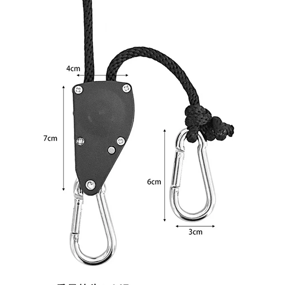 

2Pcs Adjustable Pulley Ratchets Lifting Rope Heavy Duty Lanyard Hanging Light Hanger For Tent Fan Led Grow Plant Lamp Rope Tool