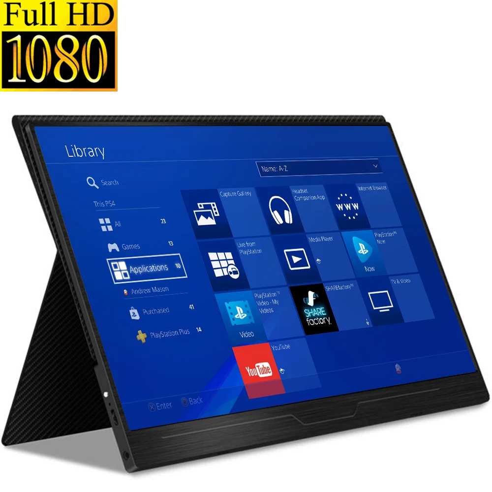 

15,6 "1080P светильник портативный игровой монитор HDR для PS4 Pro XBOX Switch Ns, супертонкий компьютерный монитор для ПК, ноутбука, телефона