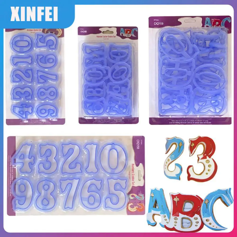 

Plastic Cake Mould DIY Alphabet Letter And Number Impress Biscuit Cookie Cutter Press Stamp Embosser Fondant Mold Bakeware