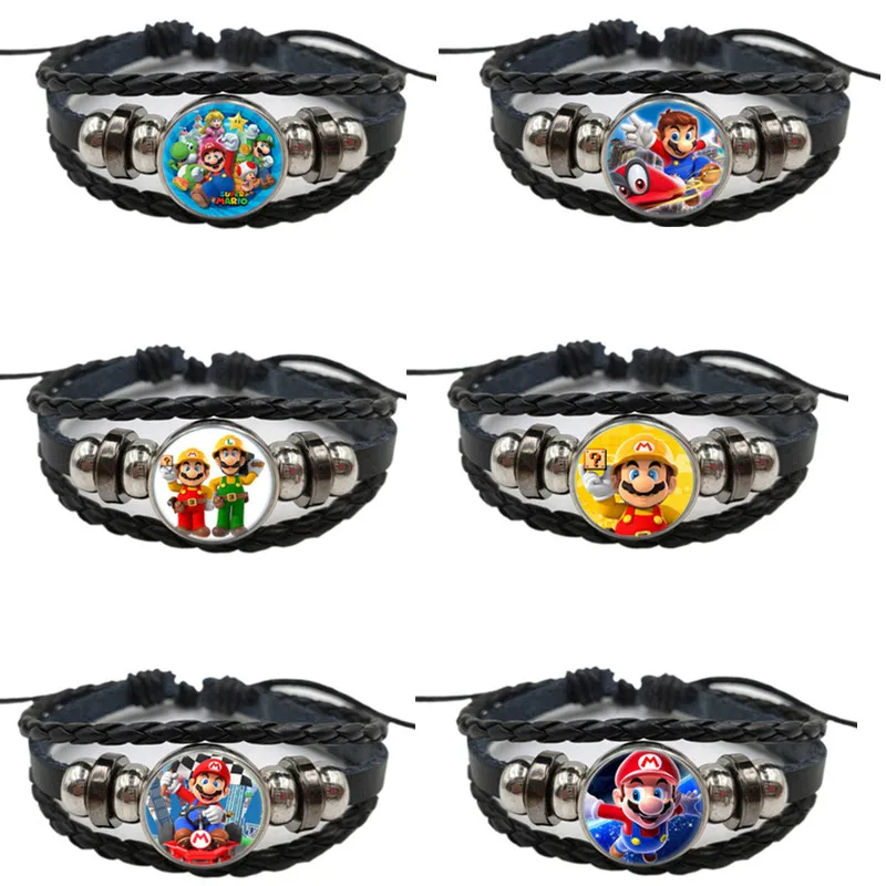 

Super Mario Bros Game Anime Figures Bracelet Mario Luigi Yoshi Donkey Kong Wario Fashion Adjustable Jewelry Bracelet Accessories