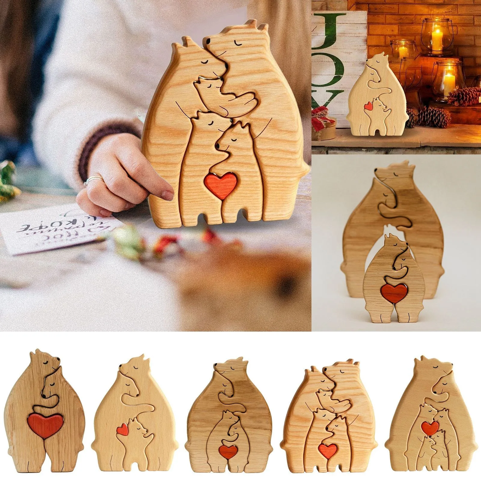 

Wooden Bear Family Puzzle Wooden Bear Puzzle Wooden Animal Puzzle Family Souvenir Gift Home Decor Thanksgiving Gift Gift For