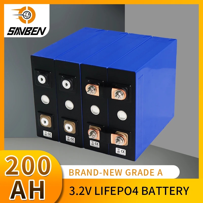 

3.2V 200AH Lifepo4 Battery Deep Cycle Lithium Iron Phosphate Solar Cell for DIY 12V 24V 48V Boat Golf Cart EV RV Forklift