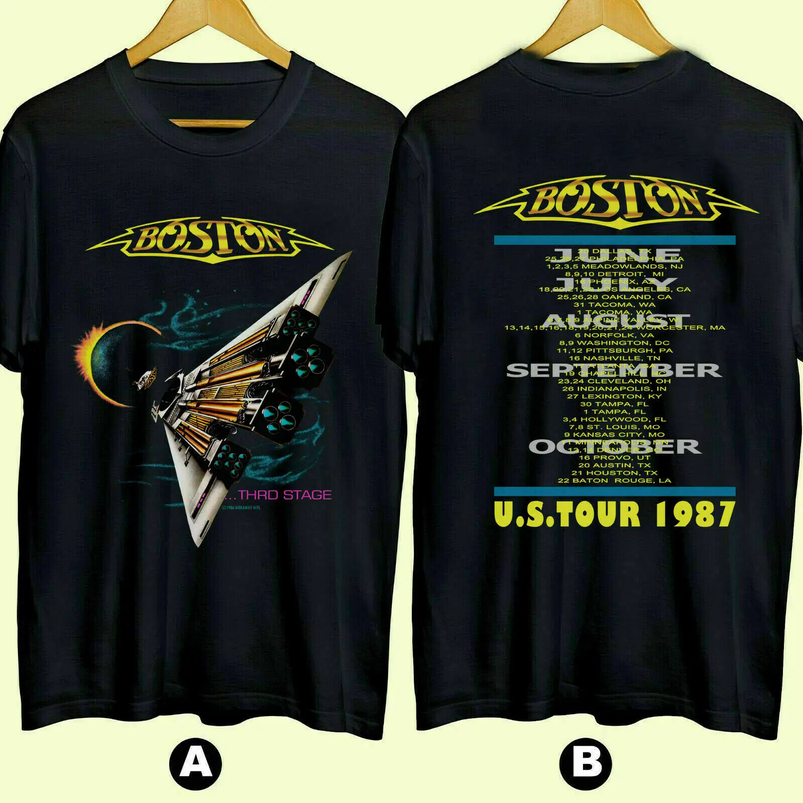 

VINTAGE Boston Band 1987 US TOUR THIRD STAGE Space T- Shirt Men's S-3XL Cotton