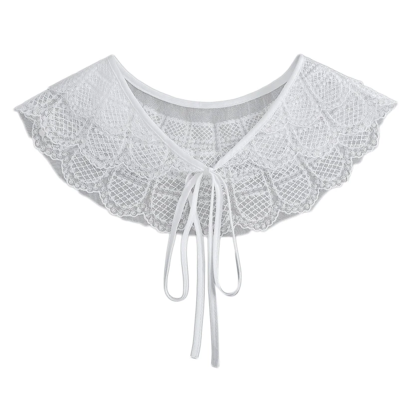 

Polyester Collar for Summer Spring Crochet Wrap Soft Scarves Pastoral Style Decorative Cape for Ladies Girlfriend