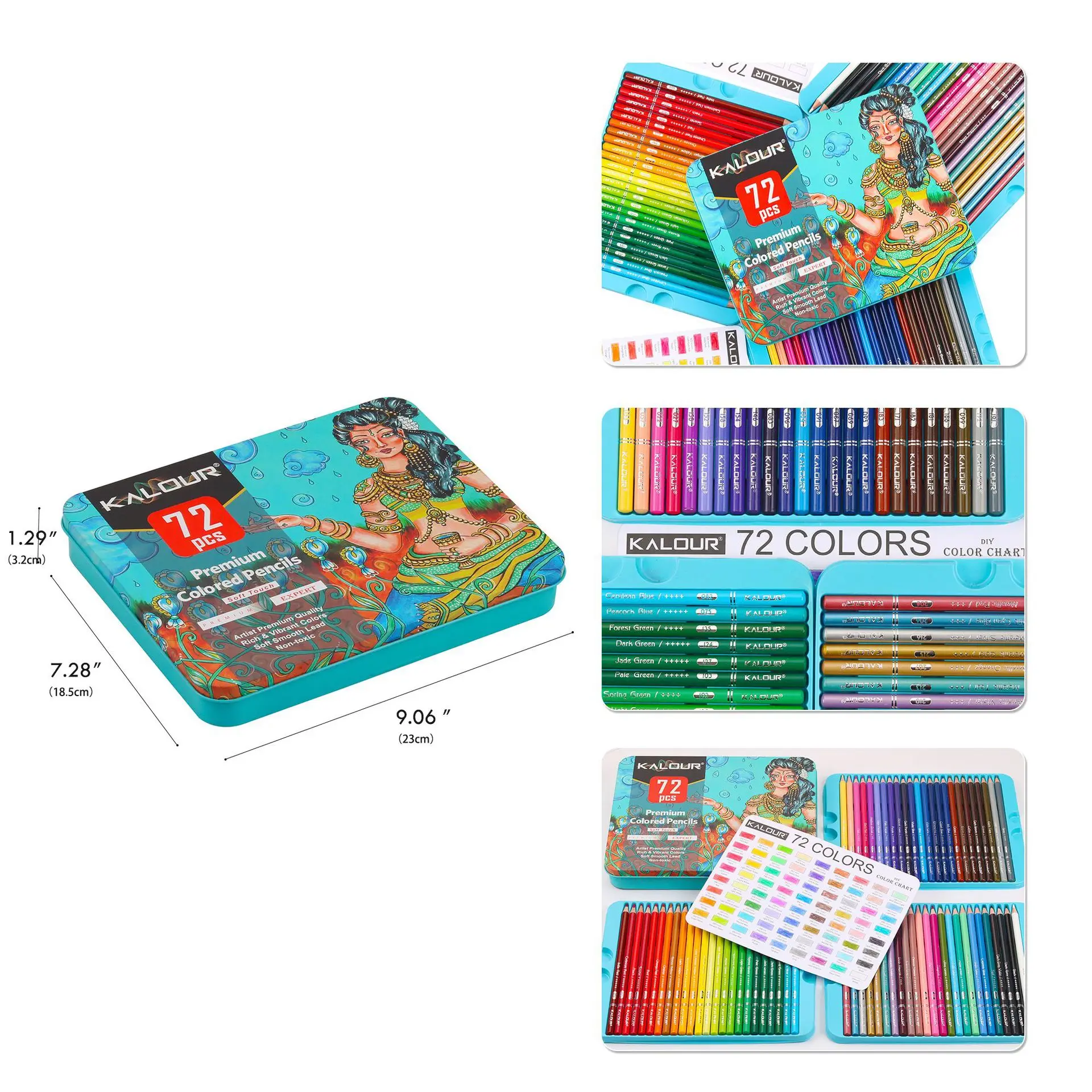 New 72 Color Professional Pencil Set Oily Tin Box Drawing Lapices De Colores School Artist Supplies |