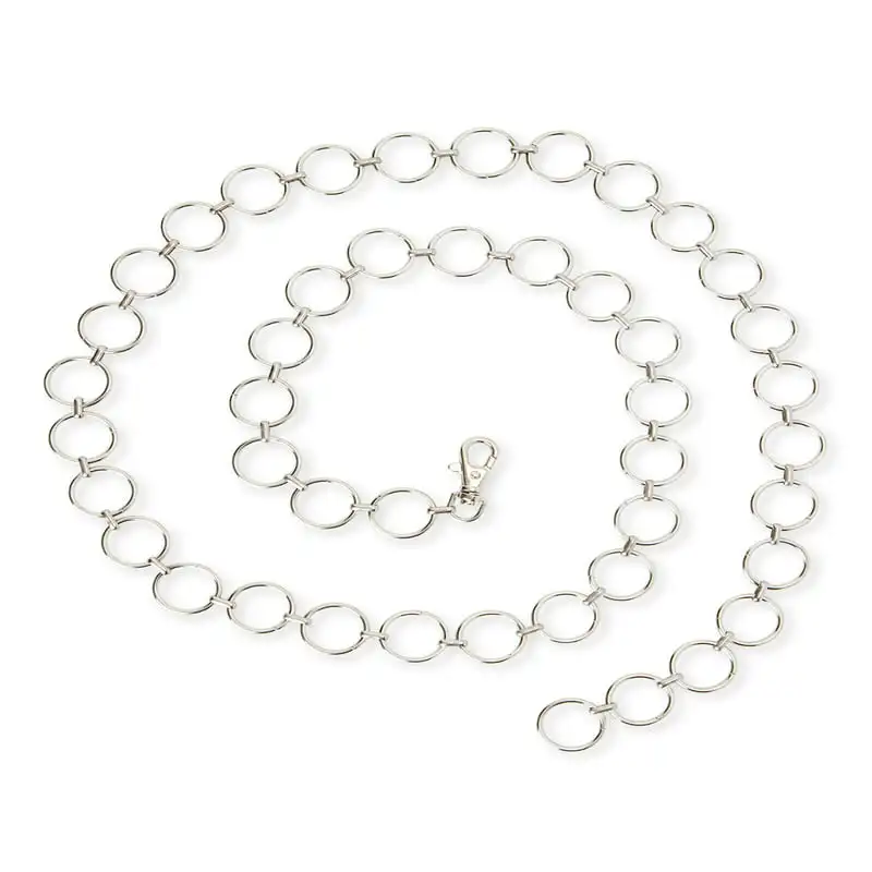 

Deliciously Special Retro Luxurious Silver Women's Circle Chain Ring Belt for Lovers of Vintage Fashion Style.