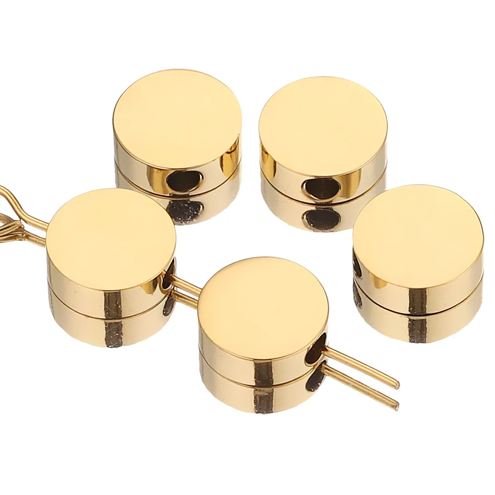 

5Pcs/Lot Hole 2mm Stainless Steel Rose Gold Plated Round Charms Spacer Flat 5 8mm Beads for Diy Needlework Jewelry Making Bulk