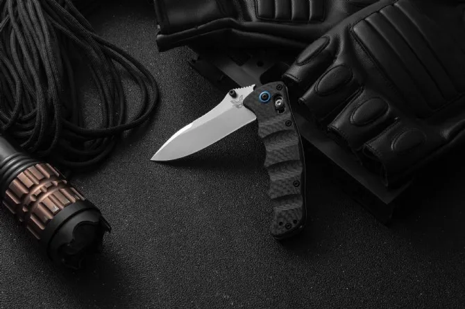Benchmade484s-1 Tactical Folding Knife M390 Blade Stone Washing Carbon Fiber Handle  Wilderness Survival Safety Pocket Knives enlarge