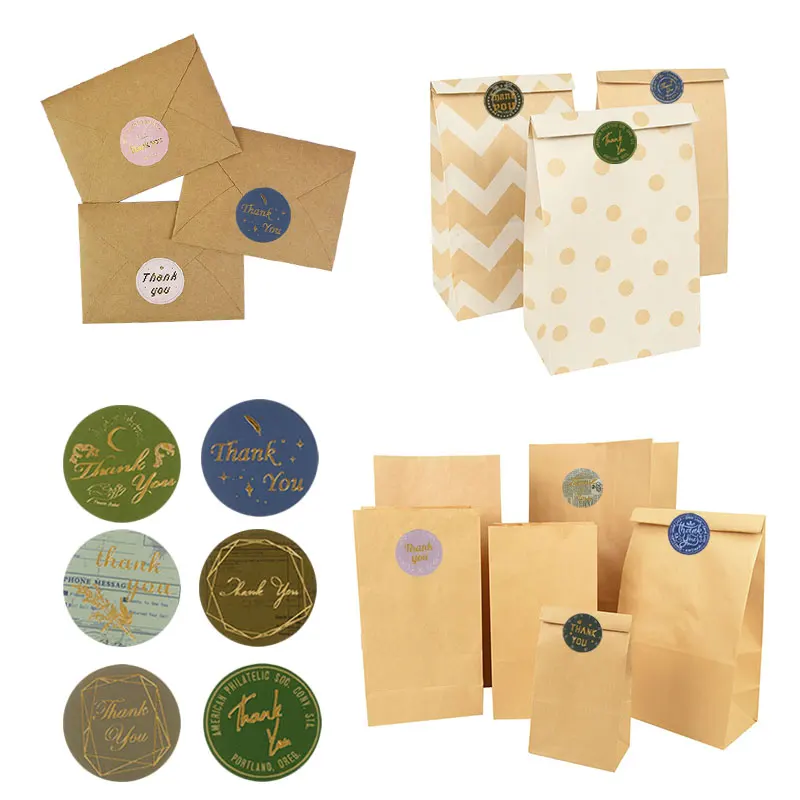 

46pcs/box Thank You Sticker Colorful Gift Package Bag Sticker Greeting Card Post Card Label Scrapbook Stationery Seal Decoration