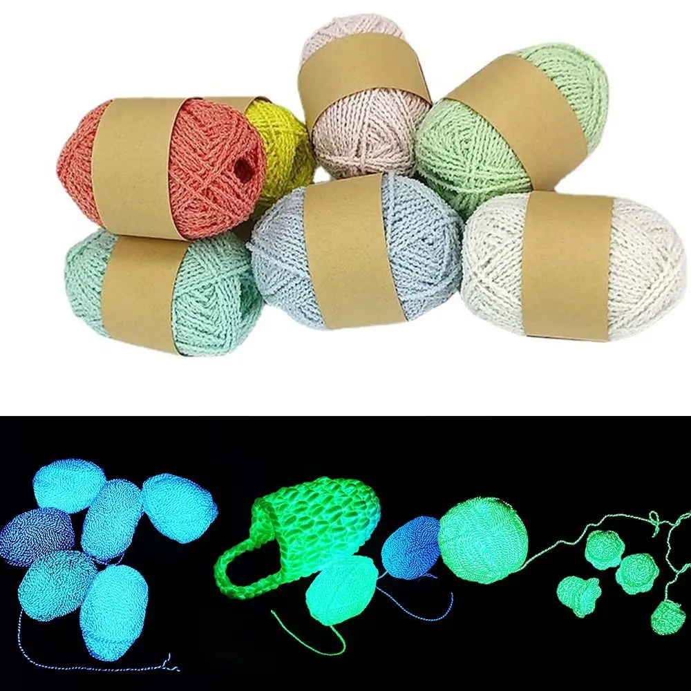 Novel Functional Luminous Chunky Yarn Glow in the Dark Hand Knitting Carpet Sweater Hat Weave Polyester DIY Sewing Accessories