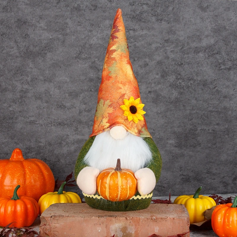 Кукла гнома на День Благодарения плюшевая игрушка тыква Безликий эльф украшение