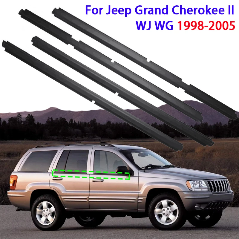 

4 шт./компл. черный автомобильный уплотнитель для окна двери и окна для Grand Cherokee II WJ WG 1998-2005