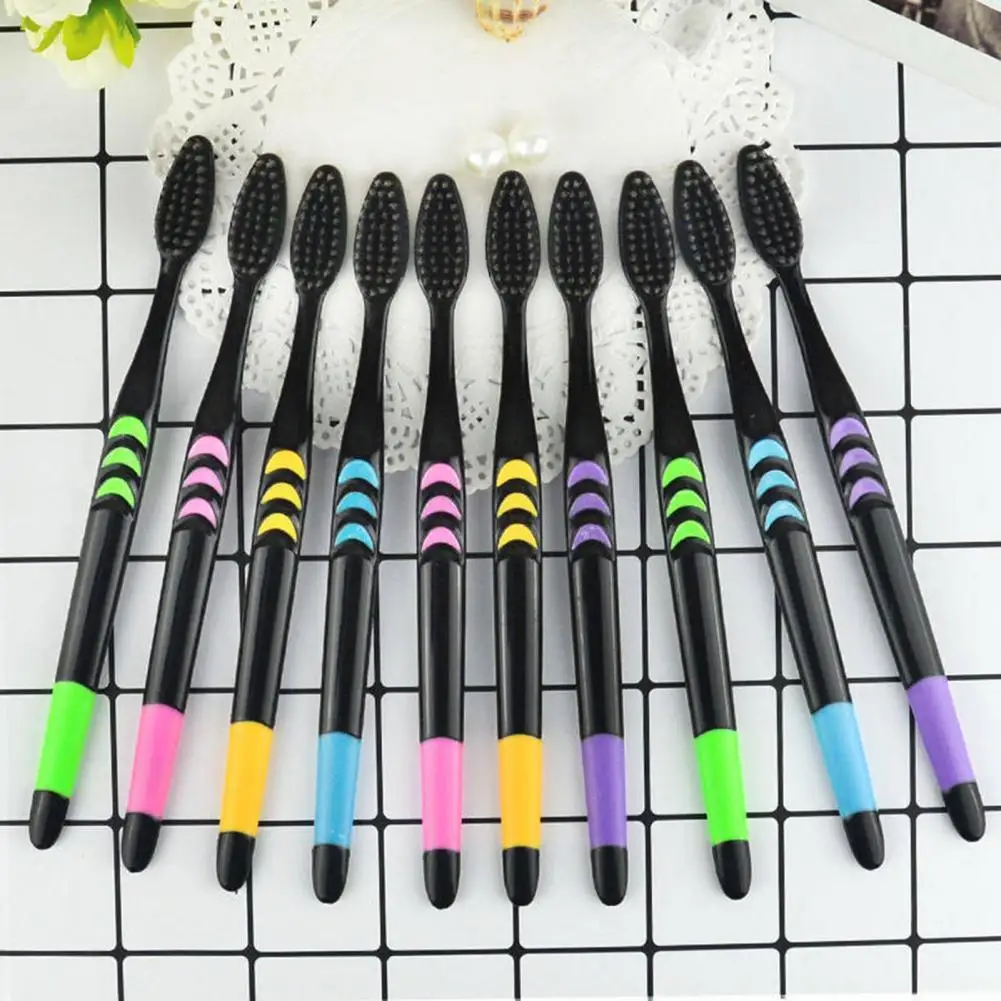

10Pcs Ultralight Manual Toothbrushes Plastic Toothbrushes Non-slip Handle Comfortable Grip Teeth Cleaning Manual Toothbrush