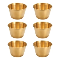 6pcs stainless steel sauce cups mini individual saucers dishes ramekin dipping sauce bowls pudding condiment cups for home party