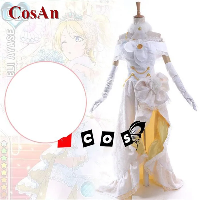 

CosAn Anime LoveLive Ayase Eli Cosplay Costume Elegant Bride Awakening Wedding Dress Activity Party Role Play Clothing