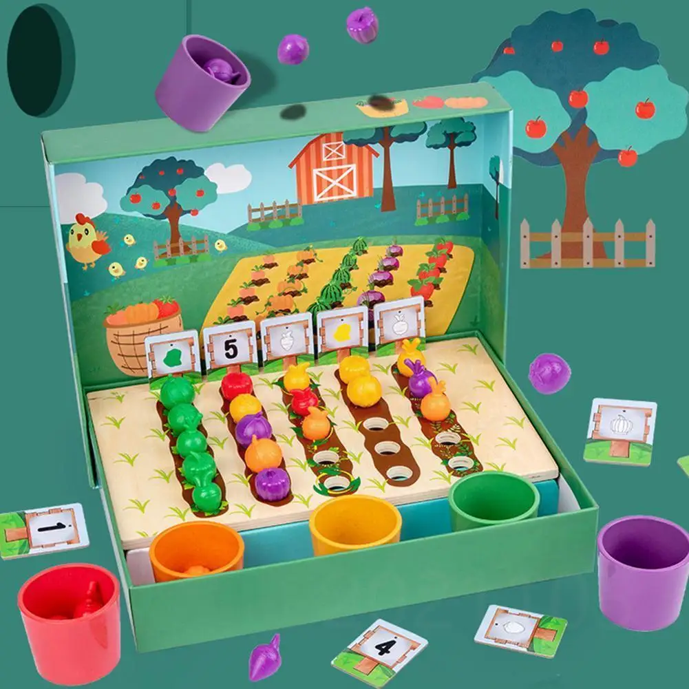 

Детские игрушки для классификации цветов в виде стаканов, овощи, образование, подходящие фрукты, игра с подсчетом в форме раннего дошкольно...