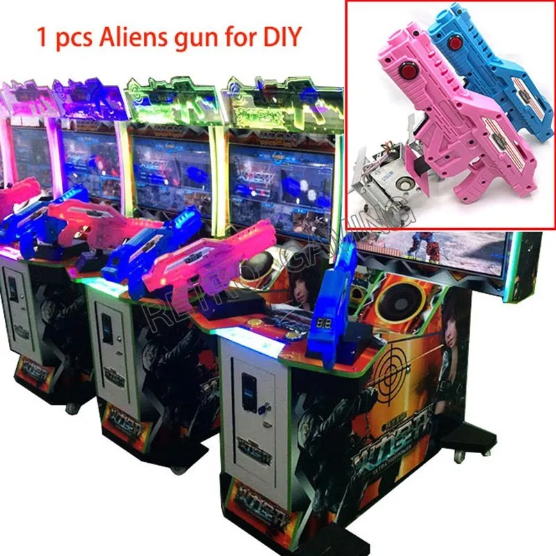 Aliens gun sets / Paradise lost / House of dead 4 / Let's go Jungle double gun shooting / laser video gun children game