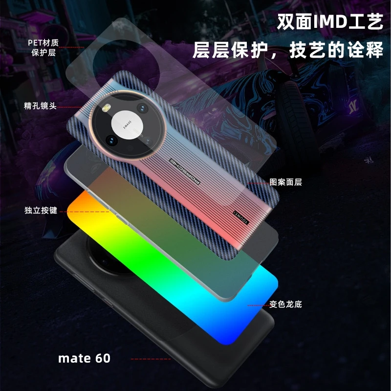Фото Чехол для Huawei Mate 60 Pro 50 RS 40 30, градиентный цветной чехол-накладка для Mate 50Pro, тонкий жесткий противоударный бампер №4