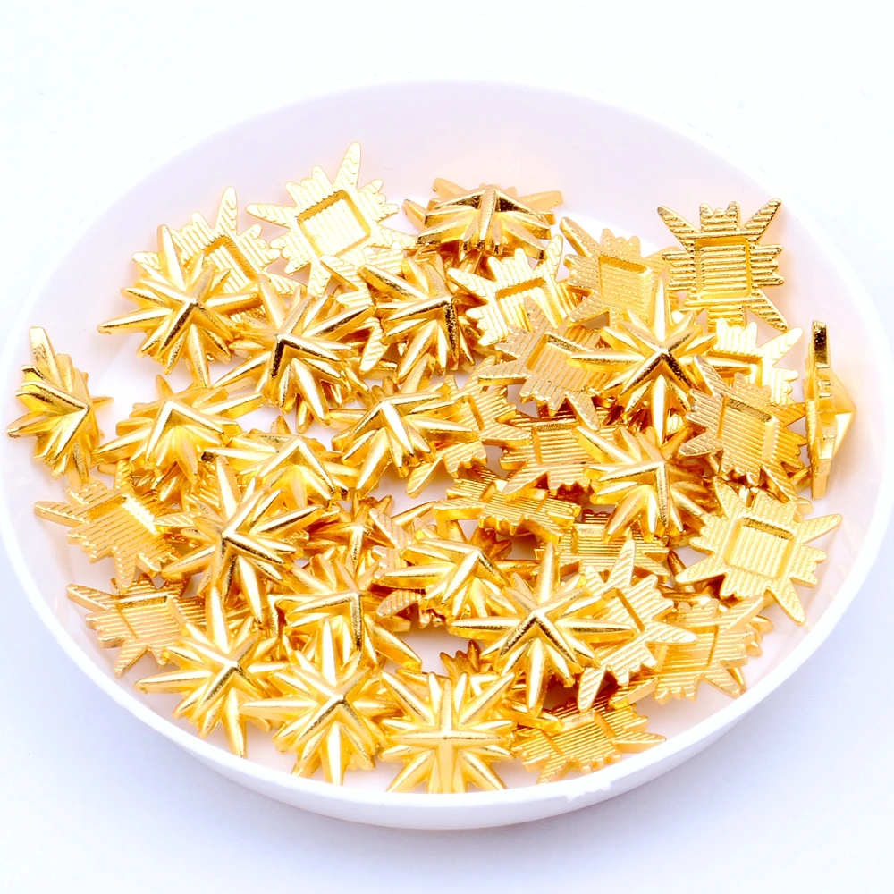 

100pcs/lot 5 styles Gold Plated Rose Gold Clothing Album Scrapbooking Embellishments Starry sky series For Jewelry Accessories