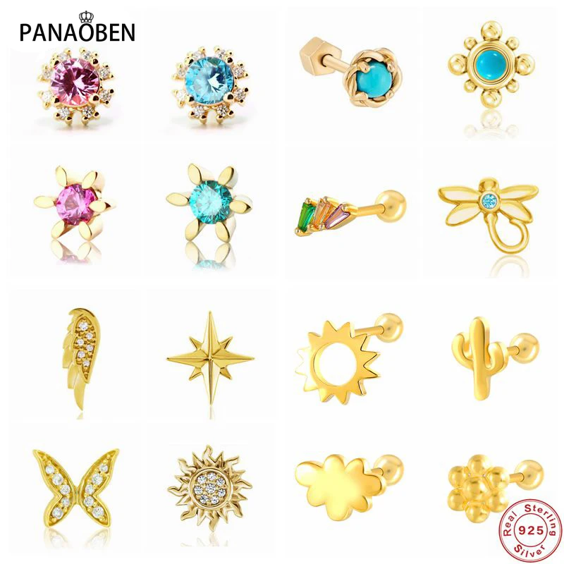 

Fashion 1pc Small Cute 925 Sterling Silver Stud Earrings for Women Birthday Gift Piercing Earring Jewelry Pendientes Plata 925