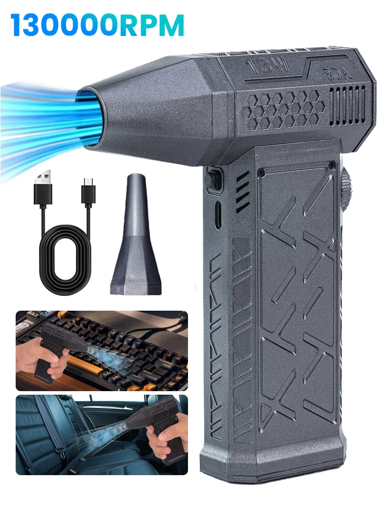 Мини-турбореактивный вентилятор Мощный воздуходувка 130000 Скорость ветра об/мин 52