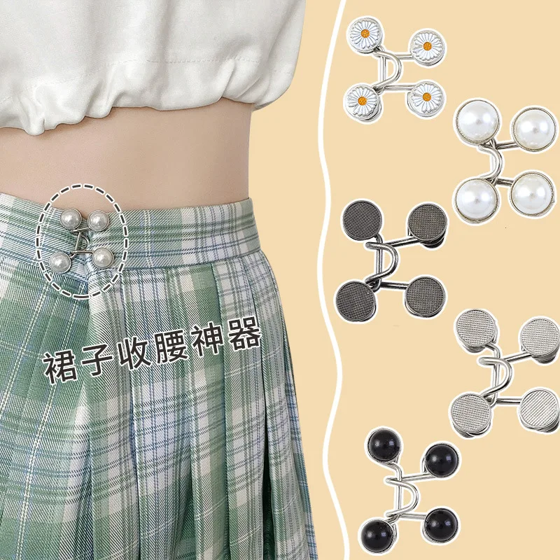 

Detachable Metal Buttons Pearl Snap Fastener Pants Pin Retractable Button Sewing-Free Buckles for Jeans Perfect Fit Reduce Waist