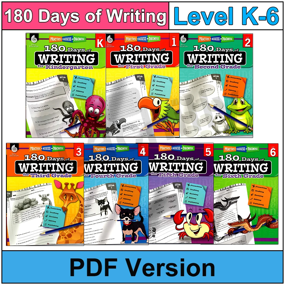 

180 Days of Writing Improve Writing Skills Practice Workbooks Common Writing Problems Daily Practice for Child Kid Learn English