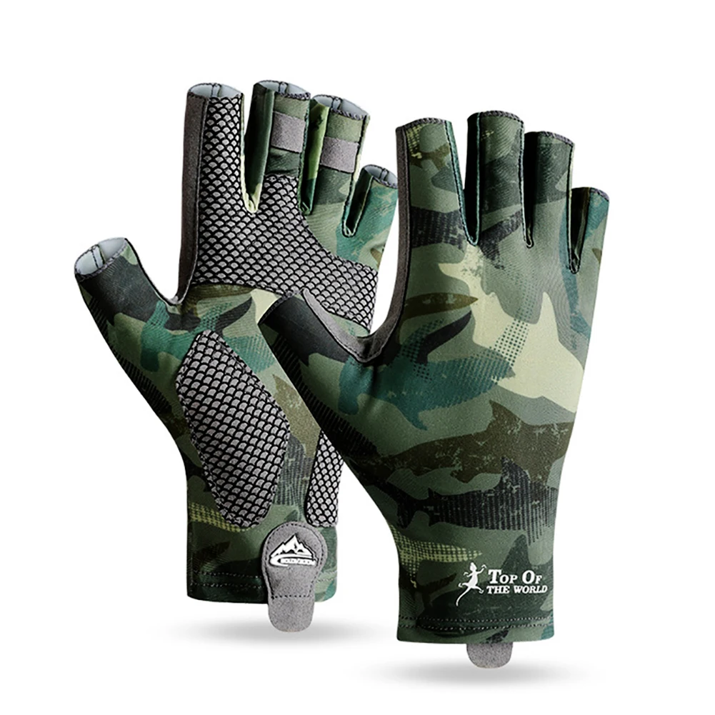 

Fishing Gloves Half Finger Ice Silk Breathable Sun Protection Non-Slip Gloves Outdoor Fishing Boating Cycling for Men Women