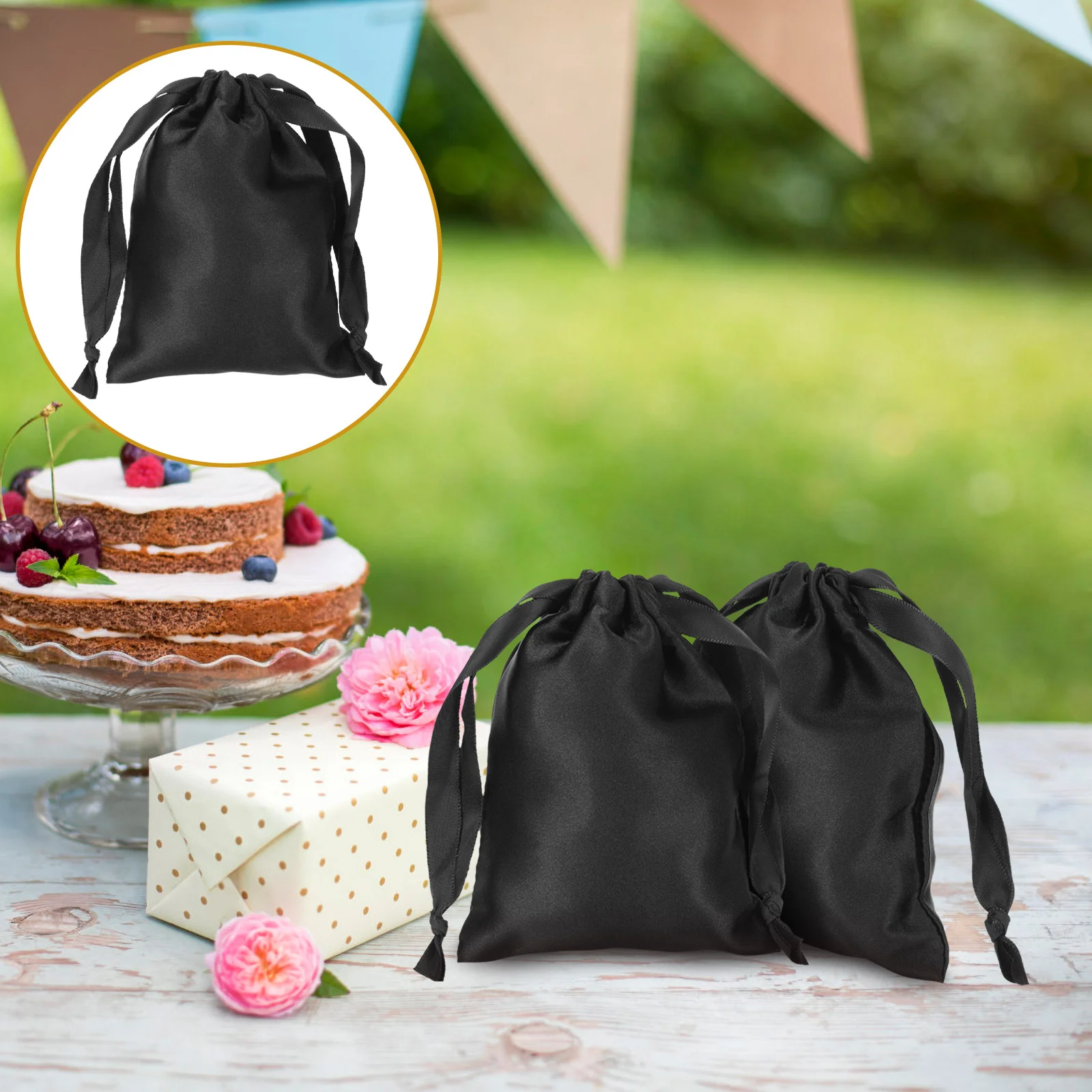 10 шт. подарочные атласные сумки на шнурке свадебные маленькие многоразовые