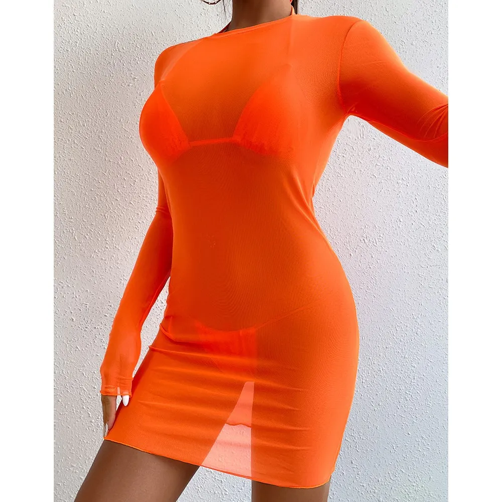 

Женское летнее платье 2022, накидка на купальник, пляжная одежда с прозрачными лямками, летнее шифоновое бикини, Пляжное накидка