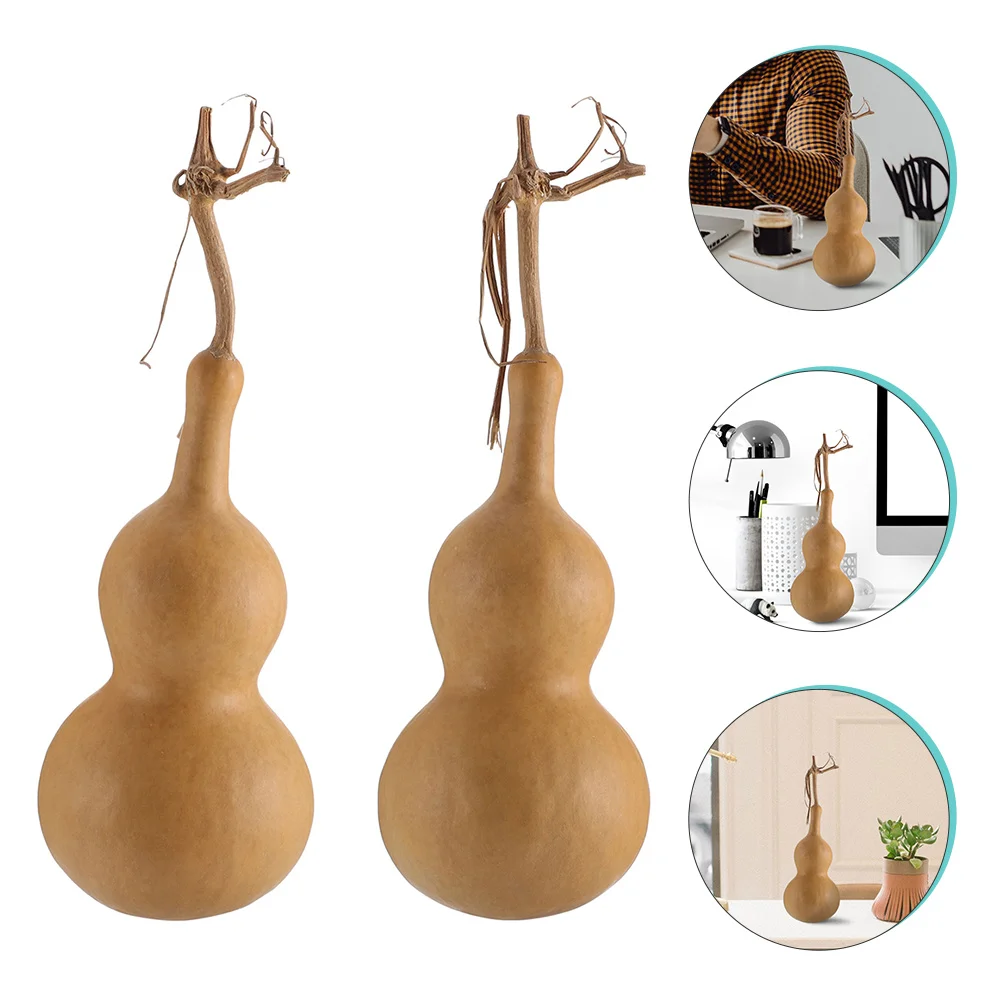 

2 Pcs Gourd Ornaments Cars Ornament Gourd Ornament Medium Chinese Cucurbit Natural Gourd Hu Lu Gourd Figure Office