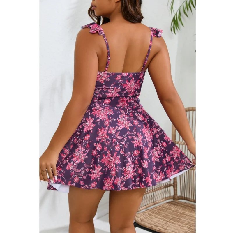 Женский слитный купальник с V-образным вырезом размеры до 4XL