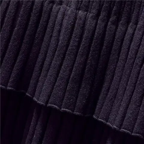 Женская трикотажная юбка с высокой талией, плиссированная юбка в Корейском стиле с эластичной талией, весна-осень