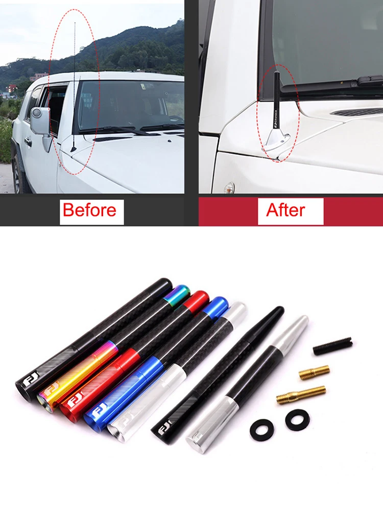 

Carbon Fiber Short Roof Radio Aerial Mini fm Antenna Radio Car Antenna Auto Accessories For FJ