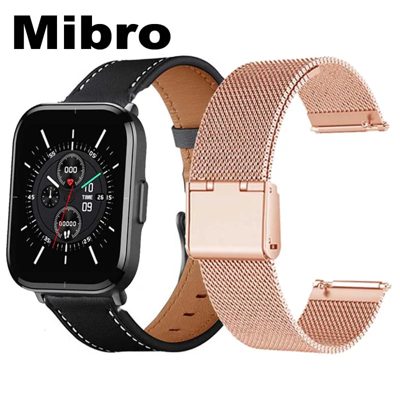 

Leather Strap For Original Mibro X1 Color Lite Air Watch Band Milanese Steel Bracelet