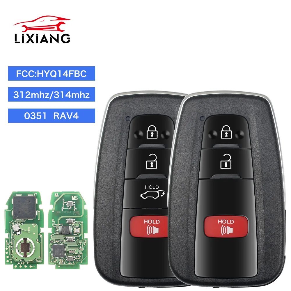 LIXIANG3/ 4 кнопки 314 МГц для Toyota RAV4 2019 2020 ФКС ID: HYQ14FBC плата: 2021-231451 8990H-0R030